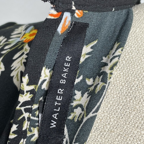 WALTER BAKER Black Floral Midi Dress Size: M - Picture 9 of 15